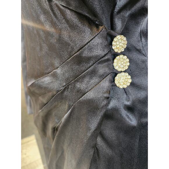 Zum Zum Black midi long sleeve wrap dress sz 7-8 90's y2k **read - Picture 7 of 10